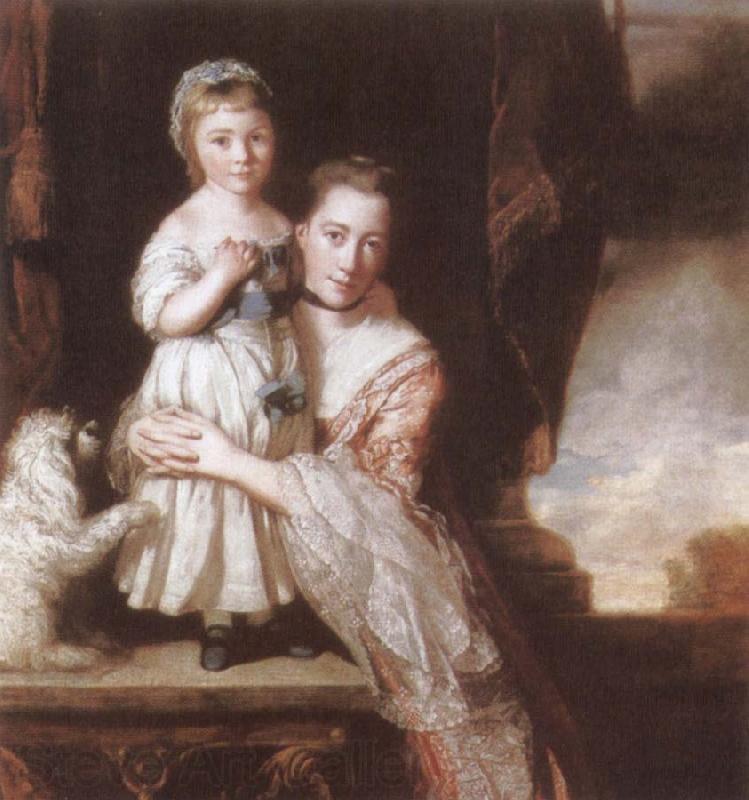 Sir Joshua Reynolds The Countess Spencer with her Daughter Georgiana Norge oil painting art